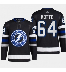 Men's Tampa Bay Lightning #64 Tyler Motte Black 2024 Stadium Series Stitched Jersey