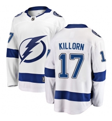 Youth Tampa Bay Lightning #17 Alex Killorn Fanatics Branded White Away Breakaway NHL Jersey