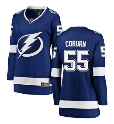 Women's Tampa Bay Lightning #55 Braydon Coburn Fanatics Branded Royal Blue Home Breakaway NHL Jersey