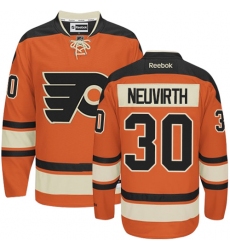 Men's Reebok Philadelphia Flyers #30 Michal Neuvirth Authentic Orange New Third NHL Jersey
