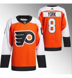 Men's Philadelphia Flyers #8 Cam York 2023 24 Orange Stitched Jersey