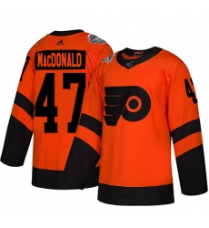 Women's Adidas Philadelphia Flyers #47 Andrew MacDonald Orange Authentic 2019 Stadium Series Stitched NHL Jersey