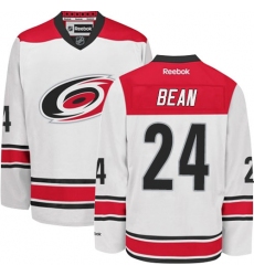 Men's Reebok Carolina Hurricanes #24 Jake Bean Authentic White Away NHL Jersey