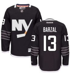 Men's Reebok New York Islanders #13 Mathew Barzal Premier Black Third NHL Jersey
