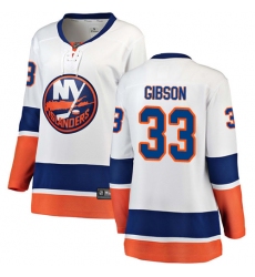 Women's New York Islanders #33 Christopher Gibson Fanatics Branded White Away Breakaway NHL Jersey
