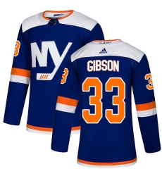 Youth Adidas New York Islanders #33 Christopher Gibson Premier Blue Alternate NHL Jersey