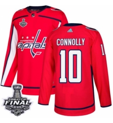 Men's Adidas Washington Capitals #10 Brett Connolly Premier Red Home 2018 Stanley Cup Final NHL Jersey