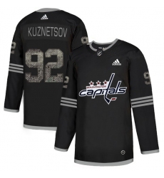 Men's Adidas Washington Capitals #92 Evgeny Kuznetsov Black 1 Authentic Classic Stitched NHL Jersey