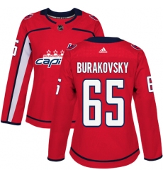 Women's Adidas Washington Capitals #65 Andre Burakovsky Authentic Red Home NHL Jersey