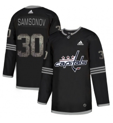 Men's Adidas Washington Capitals #30 Ilya Samsonov Black 1 Authentic Classic Stitched NHL Jersey