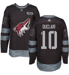Men's Adidas Arizona Coyotes #10 Anthony Duclair Premier Black 1917-2017 100th Anniversary NHL Jersey