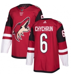 Men's Adidas Arizona Coyotes #6 Jakob Chychrun Premier Burgundy Red Home NHL Jersey