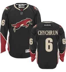 Men's Reebok Arizona Coyotes #6 Jakob Chychrun Premier Black Third NHL Jersey