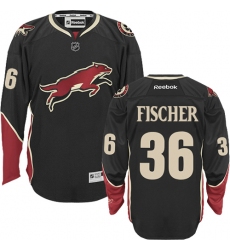 Men's Reebok Arizona Coyotes #36 Christian Fischer Authentic Black Third NHL Jersey