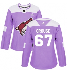 Women's Adidas Arizona Coyotes #67 Lawson Crouse Authentic Purple Fights Cancer Practice NHL Jersey