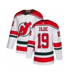 Men's Adidas New Jersey Devils #19 Travis Zajac Premier White Alternate NHL Jersey