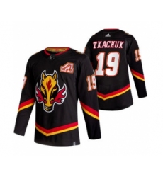 Men's Calgary Flames #19 Matthew Tkachuk Black 2020-21 Reverse Retro Alternate Hockey Jersey