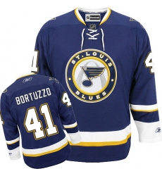 Youth Reebok St. Louis Blues #41 Robert Bortuzzo Premier Navy Blue Third NHL Jersey