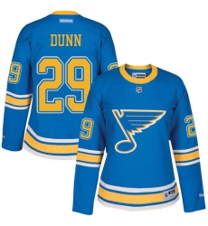 Women's Reebok St. Louis Blues #29 Vince Dunn Premier Blue 2017 Winter Classic NHL Jersey