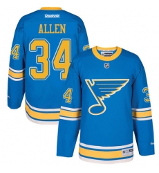 Youth Reebok St. Louis Blues #34 Jake Allen Premier Blue 2017 Winter Classic NHL Jersey