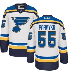 Youth Reebok St. Louis Blues #55 Colton Parayko Authentic White Away NHL Jersey