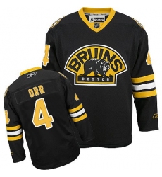Women's Reebok Boston Bruins #4 Bobby Orr Premier Black Third NHL Jersey
