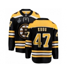 Youth Boston Bruins #47 Torey Krug Authentic Purple Fights Cancer Practice 2019 Stanley Cup Final Bound Hockey Jersey