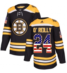 Youth Adidas Boston Bruins #24 Terry O'Reilly Authentic Black USA Flag Fashion NHL Jersey