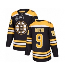 Men's Boston Bruins #9 Johnny Bucyk Authentic Black Home 2019 Stanley Cup Final Bound Hockey Jersey