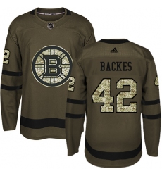 Youth Adidas Boston Bruins #42 David Backes Premier Green Salute to Service NHL Jersey