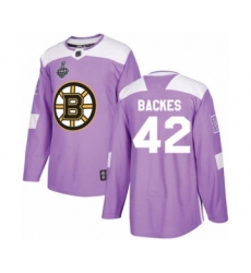 Youth Boston Bruins #42 David Backes Authentic White Away 2019 Stanley Cup Final Bound Hockey Jersey