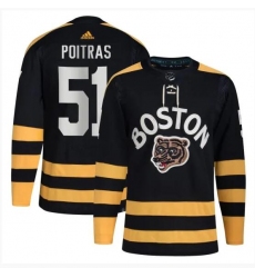 Men's Boston Bruins #51 Matthew Poitras Black Winter Classic Primegreen Stitched Jersey