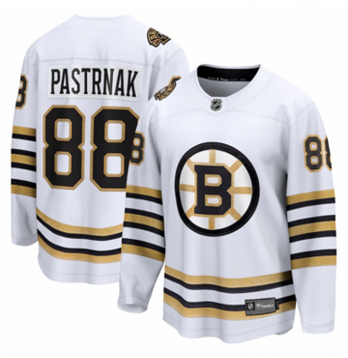 Men's Boston Bruins #88 David Pastrnak adidas Cream Primegreen Authentic Pro Player Jersey