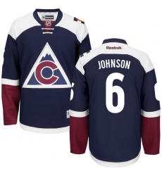 Youth Reebok Colorado Avalanche #6 Erik Johnson Authentic Blue Third NHL Jersey