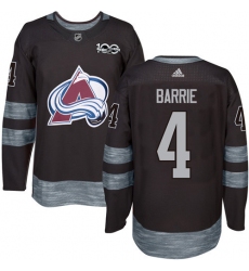 Men's Adidas Colorado Avalanche #4 Tyson Barrie Premier Black 1917-2017 100th Anniversary NHL Jersey