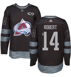Men's Adidas Colorado Avalanche #14 Rene Robert Premier Black 1917-2017 100th Anniversary NHL Jersey