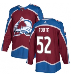 Men's Adidas Colorado Avalanche #52 Adam Foote Premier Burgundy Red Home NHL Jersey