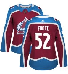 Women's Adidas Colorado Avalanche #52 Adam Foote Premier Burgundy Red Home NHL Jersey