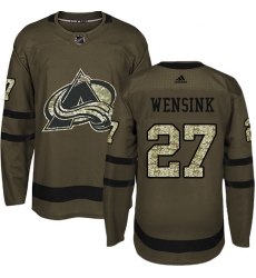 Men's Adidas Colorado Avalanche #27 John Wensink Premier Green Salute to Service NHL Jersey
