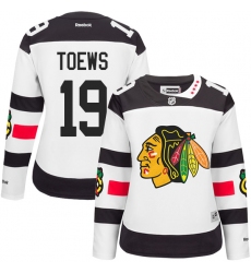 Women's Reebok Chicago Blackhawks #19 Jonathan Toews Premier White 2016 Stadium Series NHL Jersey