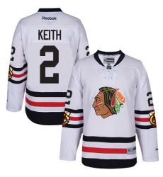 Men's Reebok Chicago Blackhawks #2 Duncan Keith Premier White 2017 Winter Classic NHL Jersey