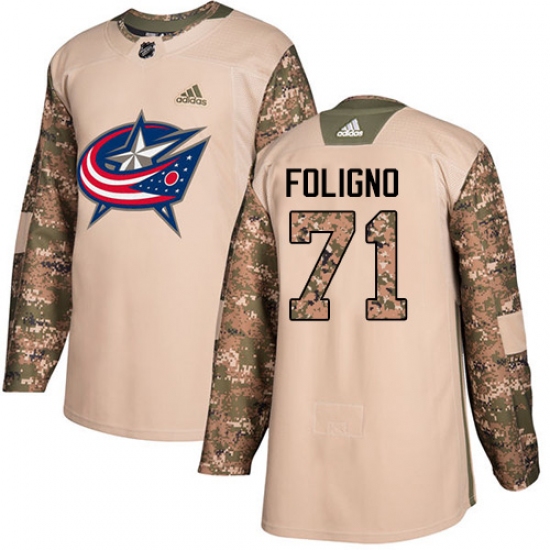 Men's Adidas Columbus Blue Jackets #71 Nick Foligno ...