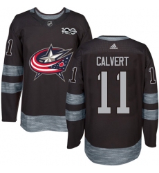 Men's Adidas Columbus Blue Jackets #11 Matt Calvert Authentic Black 1917-2017 100th Anniversary NHL Jersey