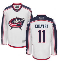 Men's Reebok Columbus Blue Jackets #11 Matt Calvert Authentic White Away NHL Jersey