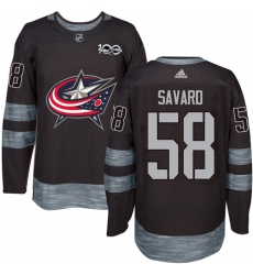 Men's Adidas Columbus Blue Jackets #58 David Savard Premier Black 1917-2017 100th Anniversary NHL Jersey