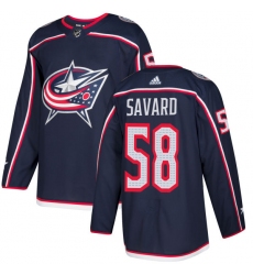 Youth Adidas Columbus Blue Jackets #58 David Savard Premier Navy Blue Home NHL Jersey