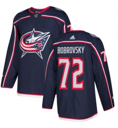 Men's Adidas Columbus Blue Jackets #72 Sergei Bobrovsky Premier Navy Blue Home NHL Jersey