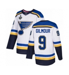 Youth St. Louis Blues #9 Doug Gilmour Authentic White Away 2019 Stanley Cup Final Bound Hockey Jersey