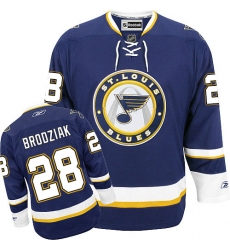 Youth Reebok St. Louis Blues #28 Kyle Brodziak Authentic Navy Blue Third NHL Jersey