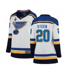 Women's St. Louis Blues #27 Alex Pietrangelo Authentic Blue USA Flag Fashion 2019 Stanley Cup Final Bound Hockey Jersey